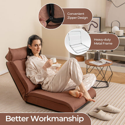 Dreamade Floor Chair, Floor Gaming Chair with Back Support, 14-Poistion Adjustable Backrest, 5-Position Adjustable Headrest