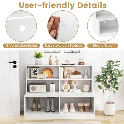 Dreamade Storage Bench with Shelf 3-Tier Entryway Storage Cabinet w/Seat