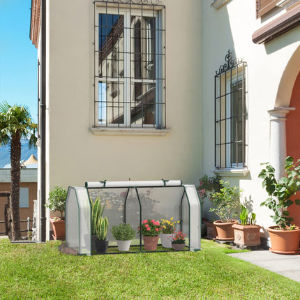 Dreamade Mini Portable Greenhouse - for Raised Garden Bed, 47.5”x 21.5”x 24” Green House with PE Cover Zipper Door