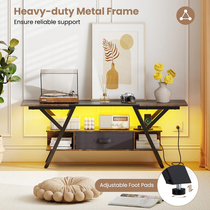 Dreamade TV Stand with Power Outlets for 55-65 Inch TV
