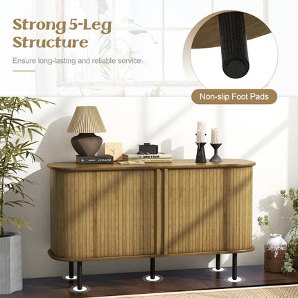 Dreamade Kitchen Storage Cabinet, 47” Buffet Cabinet with Storage, Wooden Sideboard w/ 2 Sliding Tambour Doors