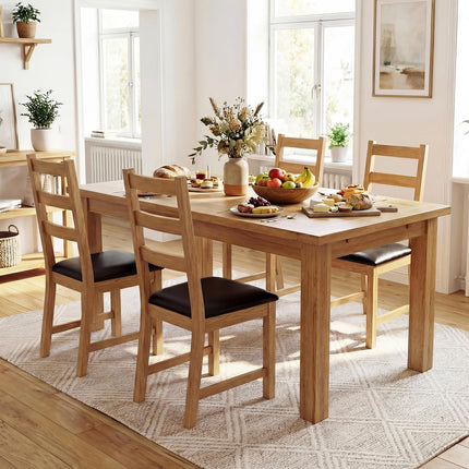 Dreamade Farmhouse Kitchen Chairs w/Hollowed Backrest