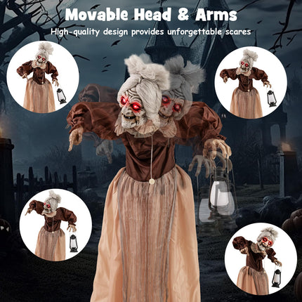 Dreamade Halloween Animatronic, Talking Zombie Maid in Lantern