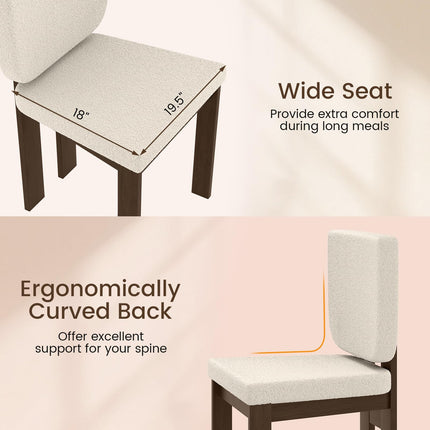 Dreamade Soft Sherpa Upholstered Kitchen Dining Room Chairs（2/4）