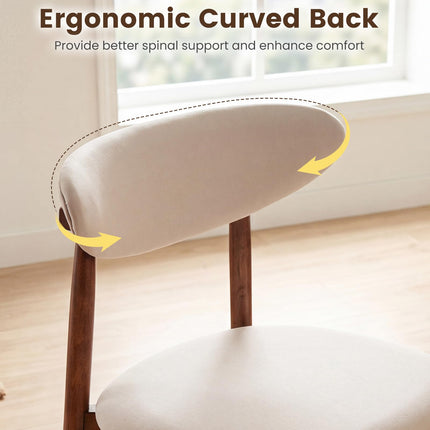 Dreamade Modern Upholstered Wooden Dining Chairs with Fabric Padded Seat (2/4)