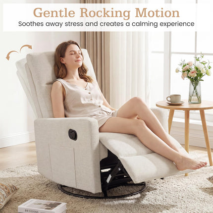 Dreamade 360° Nursery Recliner Chair with Adjustable Cushioned Back