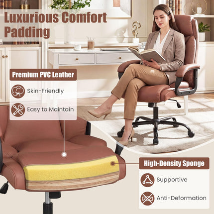 Dreamade Executive Office Chair | High Back Ergonomic Home Desk Chair w/Headrest