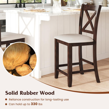 Dreamade Farmhouse Counter Height Bar Stools with Footrest (2/4)