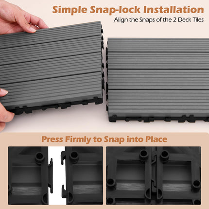 Dreamade Interlocking Deck Tiles 18/36 Pack - 12 x 12 in Composite Outdoor Flooring Covering All Weather Use