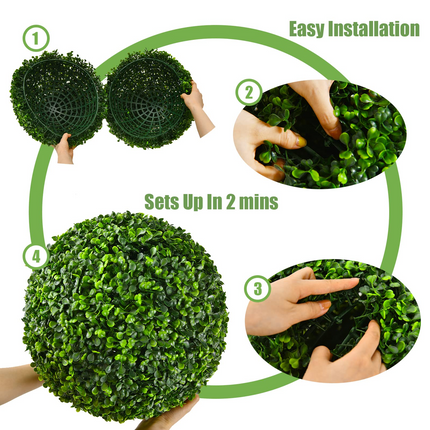 Dreamade 2 PCS 15.7 Inch Artificial Boxwood Topiary Balls - DreamadeUS