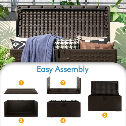 Dreamade Patio Deck Box - Outdoor Storage Bin with Flip Lid, Lock Hole, 31-130 Gallons