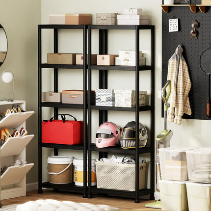 Dreamade 5-Tier Heavy-Duty Plastic Storage Shelves (24" x 12.5" x 69")