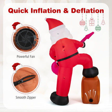 Dreamade 8.4FT Rocking Santa Inflatable with Guitar | Animated Christmas Decoration