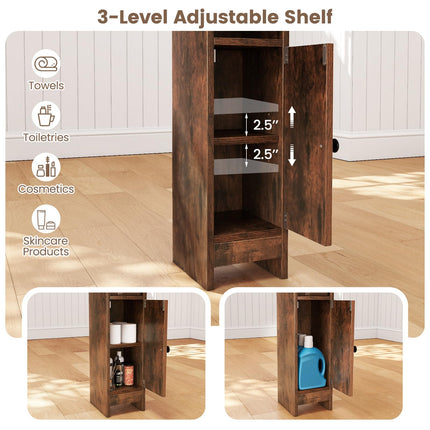 Dreamade Slim Bathroom Cabinet with 3 Level Adjustable Shelf & Anti toppling Design