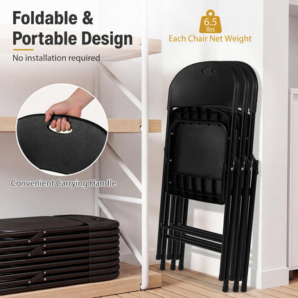 Dreamade Plastic Folding Chair | Portable Stackable Commercial Seats with Ergonomic Backrest