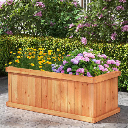 Dreamade Raised Garden Bed | 31”x14”x12” Wooden Planter Box with 4 Drainage Holes (1/2)