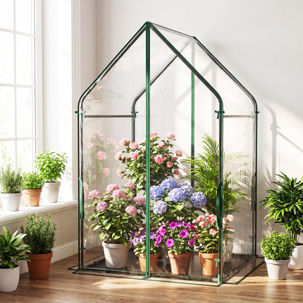 Dreamade Mini Outdoor Portable Green House with Sturdy Metal Frame
