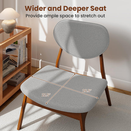 Dreamade Lamb Velvet Fabric Upholstered Living Room Chairs with Side Table