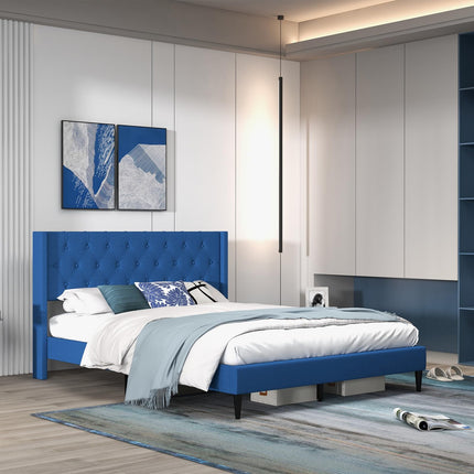 Dreamade Queen/Twin Size Platform Bed Frame with Wingback