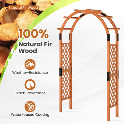 Dreamade 7.7FT Wooden Garden Arbor Trellis
