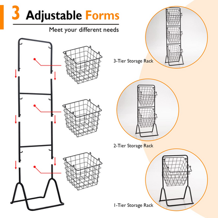 Dreamade 3-Tier Wire Basket Stand