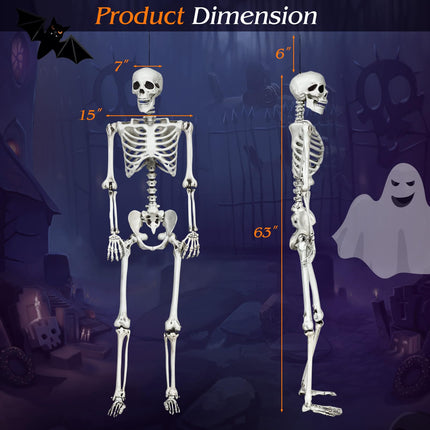 DREAMADE 5.4 FT Posable Full Body Halloween Skeleton