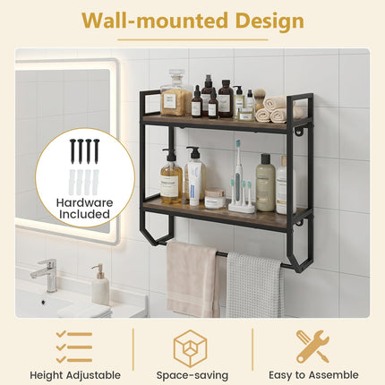 Dreamade Bathroom Shelf with Towel Bar