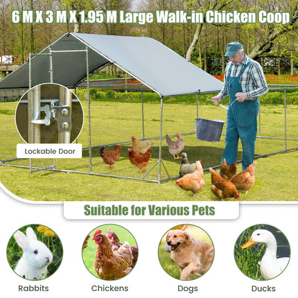 Dreamade 20ft Large Metal Chicken Coop