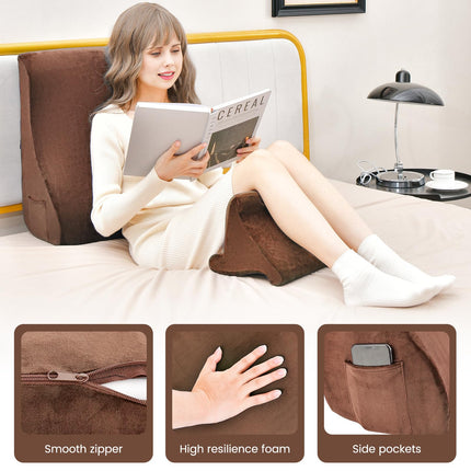 Dreamade Bed Wedge Pillow for Sleeping, 7.5 Inch Triangle Pillow Wedge for Neck Back Leg Support
