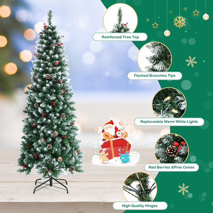 Snow Flocked Artificial Hinged Xmas Tree