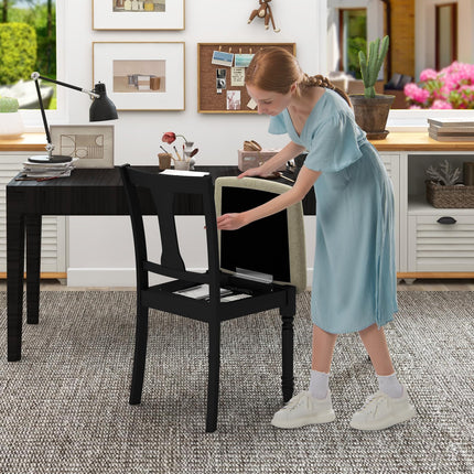 Dreamade Wood Dining Chairs Set Farmhouse Dining Room Chair with Cushion Seat, Armless Wooden Dining Side Chairs