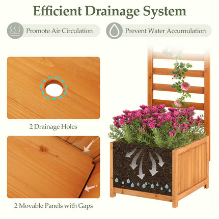 Dreamade Wood Raised Garden Bed with Trellis