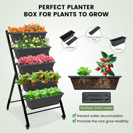 Dreamade Vertical Raised Garden Bed on Wheels