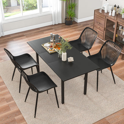 Dreamade Black Dining Chairs Set of 4, Modern Kitchen Chairs w/Metal Legs