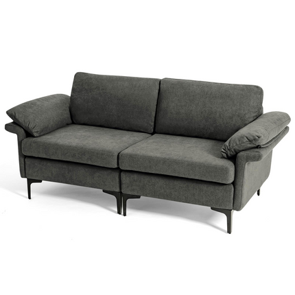 Dreamade 72.5" L Loveseat, 2-Seat Sofa Couch with Removable Armrest Pillows