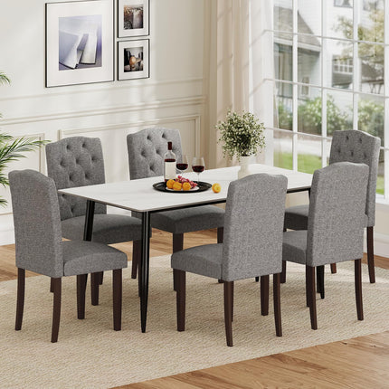 Dreamade Parsons Chairs, Uphostered Kitchen Dining Chairs w/Wood Legs