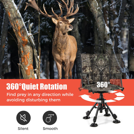 DREAMADE 360°Swivel Hunting Chair Foldable Ground Blind Chair