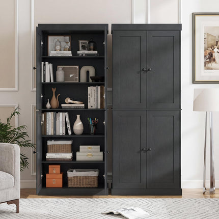 Dreamade 72.5'' Kitchen Pantry Cabinet w/4 Doors & 2 Adjustable Shelves