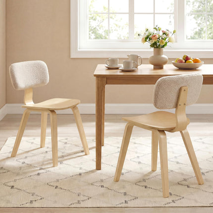 Dreamade Dining Chairs Set of 4/2 Teddy Velvet Padded Backrest & Ergonomic Seat