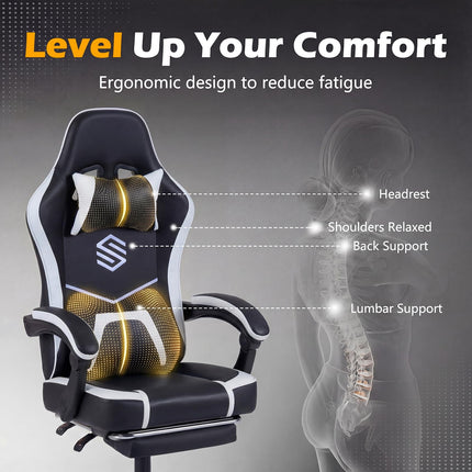 Dreamade Gaming Chair | Height Adjustable Computer Desk Chair with Headrest