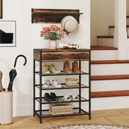 Dreamade Coat Rack Shoe Stand Set