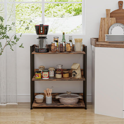 Dreamade 3-Tier Bookshelf, Industrial 32" Tall Small Book Shelf with Adjustable Shelves