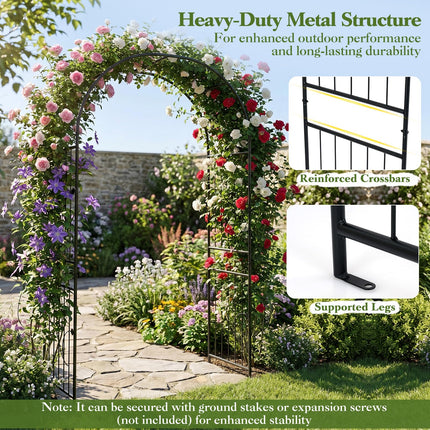 Dreamade 87" Decorative Metal Garden Arbor Arch Trellis for Climbing Plants