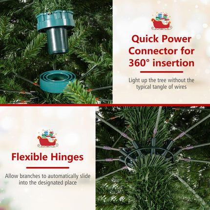 Dreamade 12 FT Pre-Lit Artificial Christmas Tree with Quick Power Connector