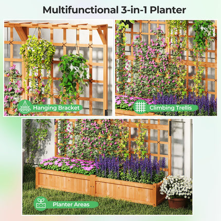 Dreamade Large Raised Garden Bed with Trellis and Roof