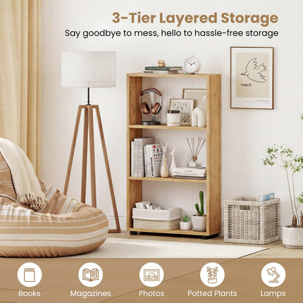 Dreamade 3-Tier Bookcase with Anti-Tipping Kit for Living Room