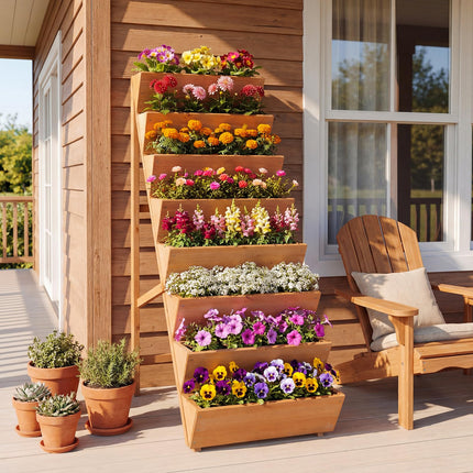 Dreamade 8-Tier Wooden Vertical Raised Garden Bedwith Legs