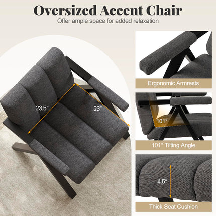 Dreamade Mid-Century Modern Accent Chair with Deepened Seat