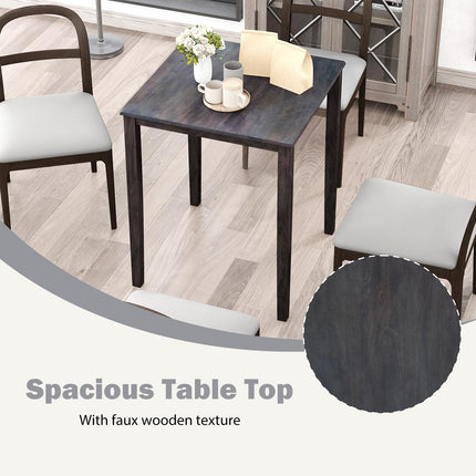 Dreamade Square Dining Table with Solid Wood Frame