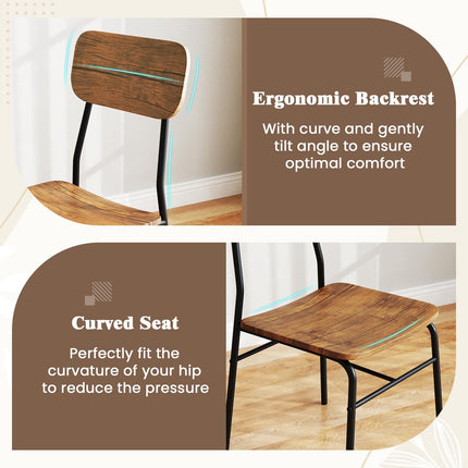 Dreamade 3-Piece Dining Table Set, Kitchen Table Chairs Set with Dinner Table, Storage Rack, Metal Frame